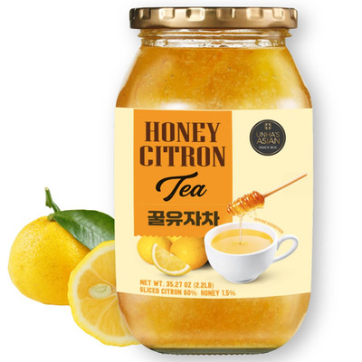 Korean Honey Sliced Citron Tea (2.2Lb/1000G)   Sliced Yuzu with Real Honey for H