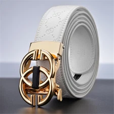 Luxury Designer Leather Belt Men Women Automatic Buckle Waist Belt for Jeans
