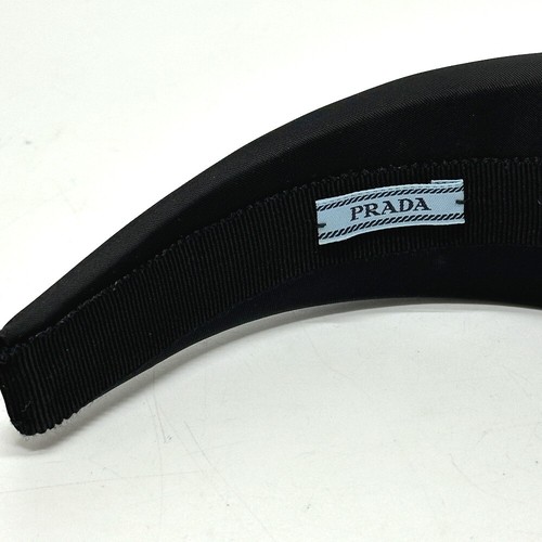 PRADA Triangle logo hair accessory Hair band head band Nylon Black - Picture 6 of 9