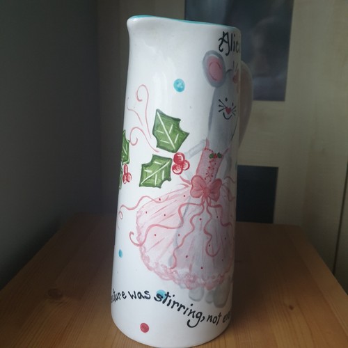Large Tall Ceramic Christmas Mice Jug "Twas The Night Before Christmas" - Picture 2 of 9