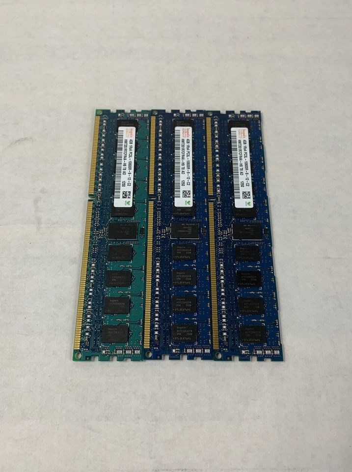 Hynix 12GB Kit 3x4GB 1Rx4 PC3L-10600R-9-12-C2 HMT351R7CFR4A-H9 T8 AD Server Ram - Image 3 of 4