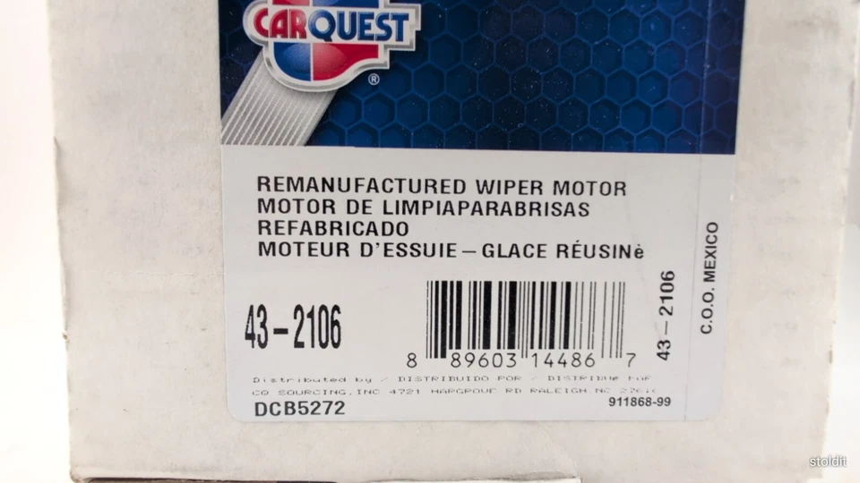 Motor limpiaparabrisas CARQUEST 43-2106 Reman se adapta a BMW X5 00-06 Foto 4 de 4