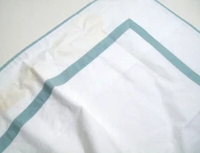 Pottery Barn 400 TC Morgan Grayish Blue Cotton Euro Pillow Sham Marks Stains