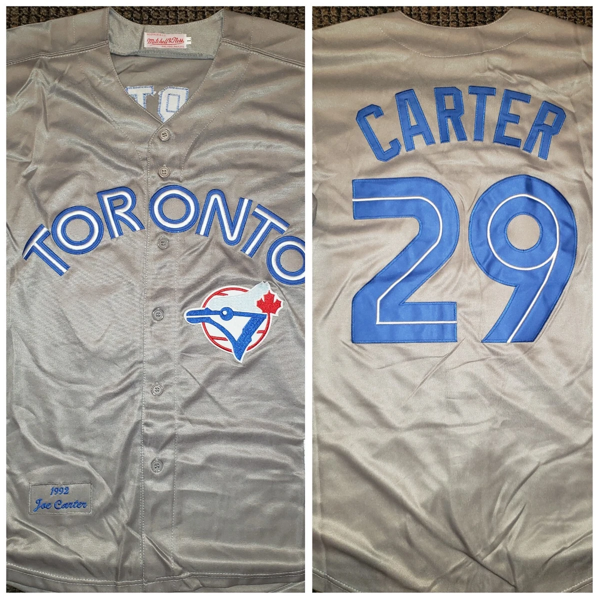 Retro Joe Carter Toronto Blue Jays #29 Gray LARGE Baseball Jersey