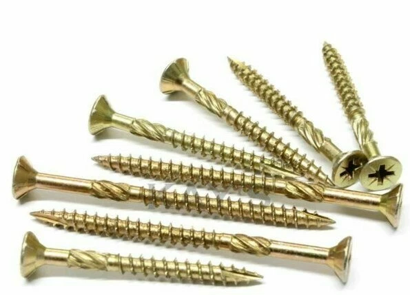 6g 3.5mm X 15mm PREMIUM CUTTER THREAD WOOD SCREWS POZI CSK TIMBERFIX 360 GOLD - Foto 2
