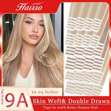 Tape In Hair Extensions 100 Real Remy Human Hair Skin Wefts Double Drawn Thick