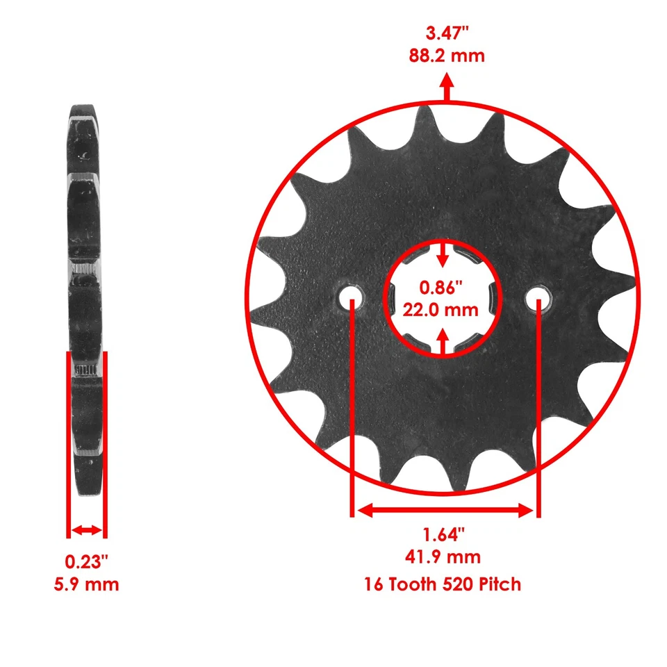 Kit de cadena de transmisión y piñones de junta tórica para Yamaha XV250 V-Star 250 2008-2016 Foto 3 de 4