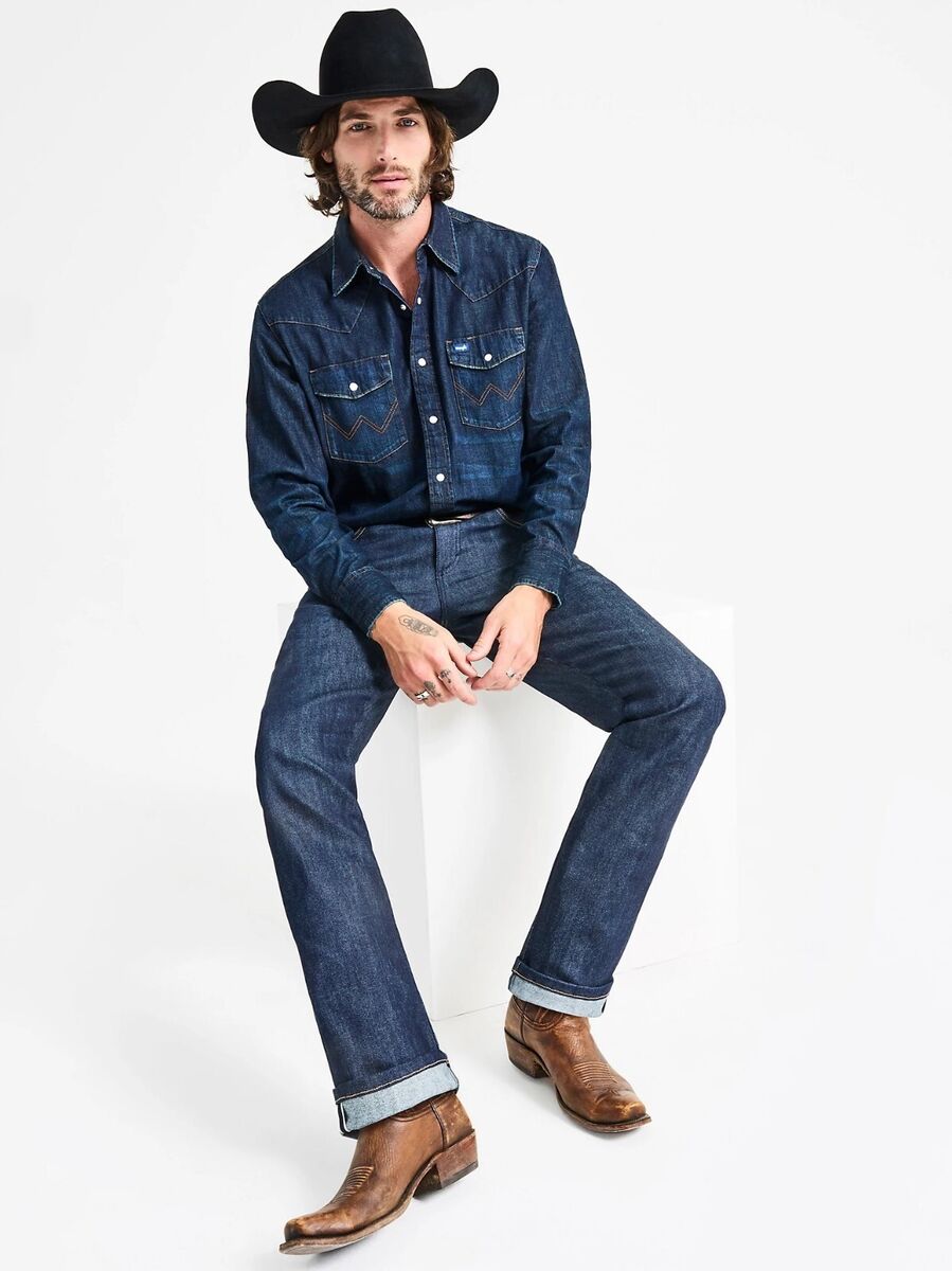 Wrangler Selvedge Denim Men's Jeans Slim Straight Size W36 Wrangler Selvedge Denim Men's Jeans Slim Straight Size W36