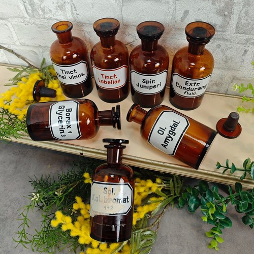 Apothekerflasche Sol. Kal. bromat 1+2 Gefäß braun antik Medizin Flasche Emaille - Bild 2 von 3