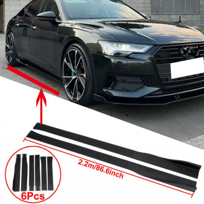 86.6'' Side Skirts Rocker Panel For BMW E90 E92 E93 E60 Sedan 4-Door Gloss Black