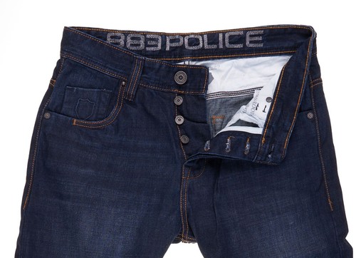 883 POLICE TEKS RUGBY SLIM W30 SHORT MENS JEANS BUTTON FLY INDIGO BLUE 30/30 - 第 4/10 張圖片