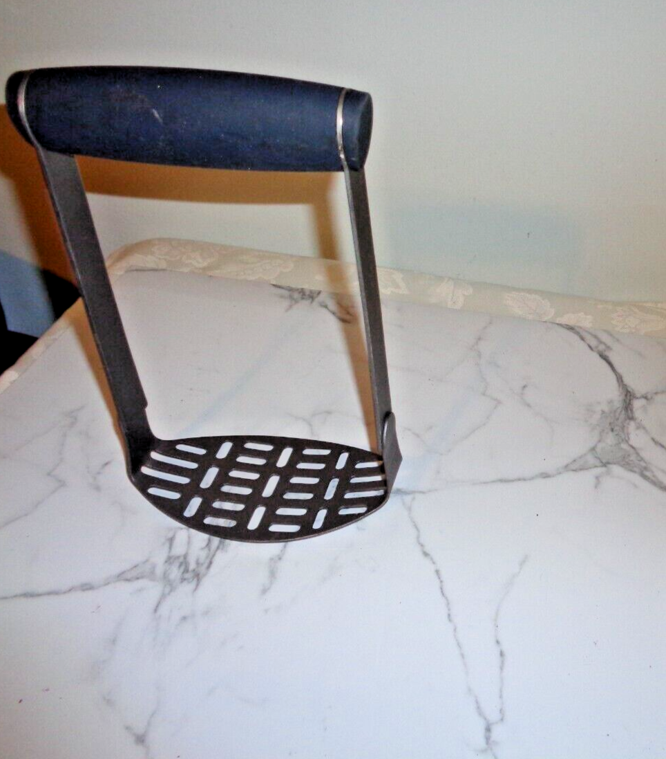 Trudeau Potato Masher Long Handled Non Slip Handle Stainless Steel Grey