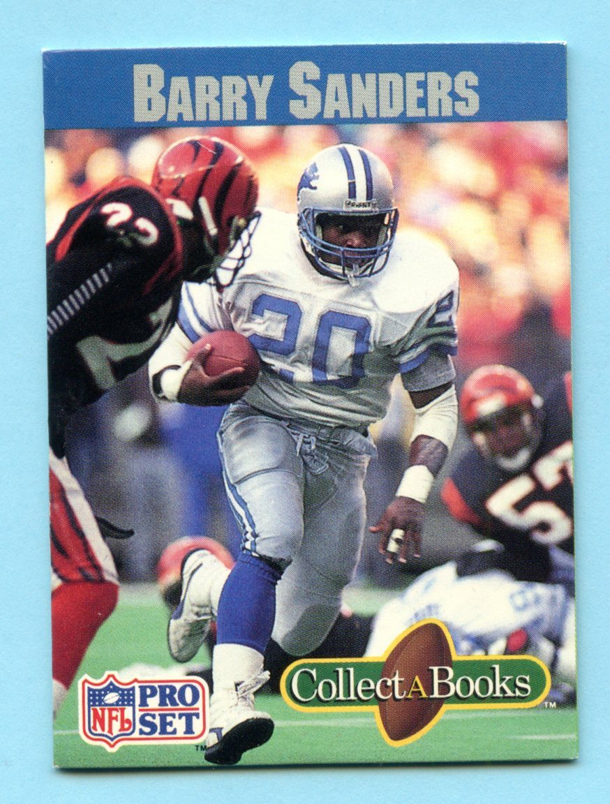1990 Pro Set Football Collect A Books Card of Barry Sanders