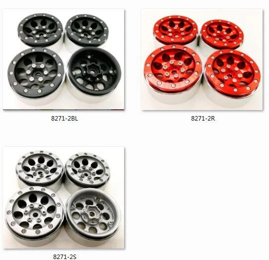 1.9" Aluminum metal Wheels rims 4pcs for 1/10 Traxxas TRX4 Rc Crawler Car 8271-2 - Image 2 of 2
