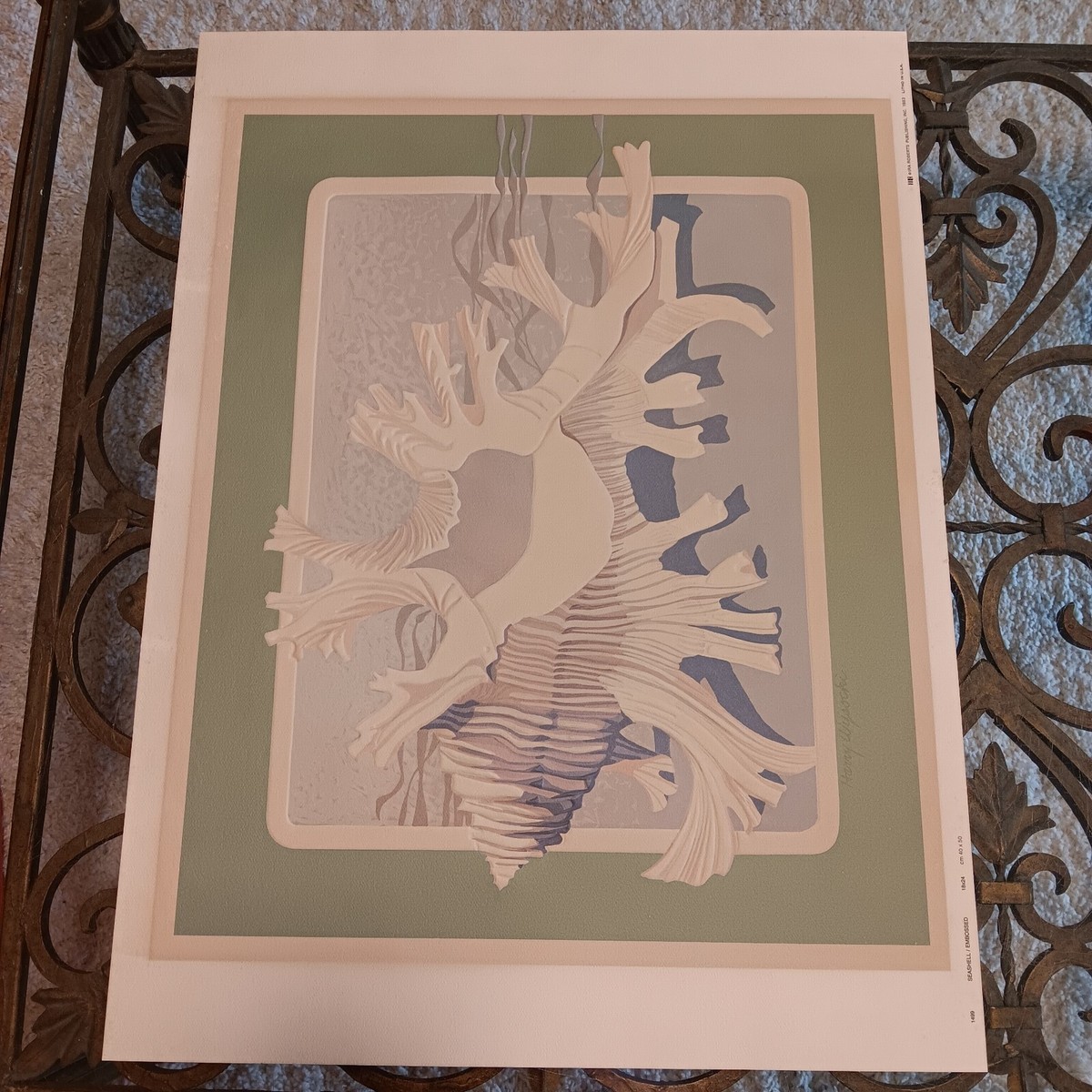 Rare Vintage Harry Wysocki Signed Elevated Paper Art Sea Shell