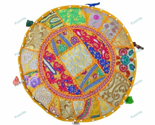 Handmade Traditional Decorative Floral Ottoman Pouffe Footstool Chair Cover - Picture 4 of 7