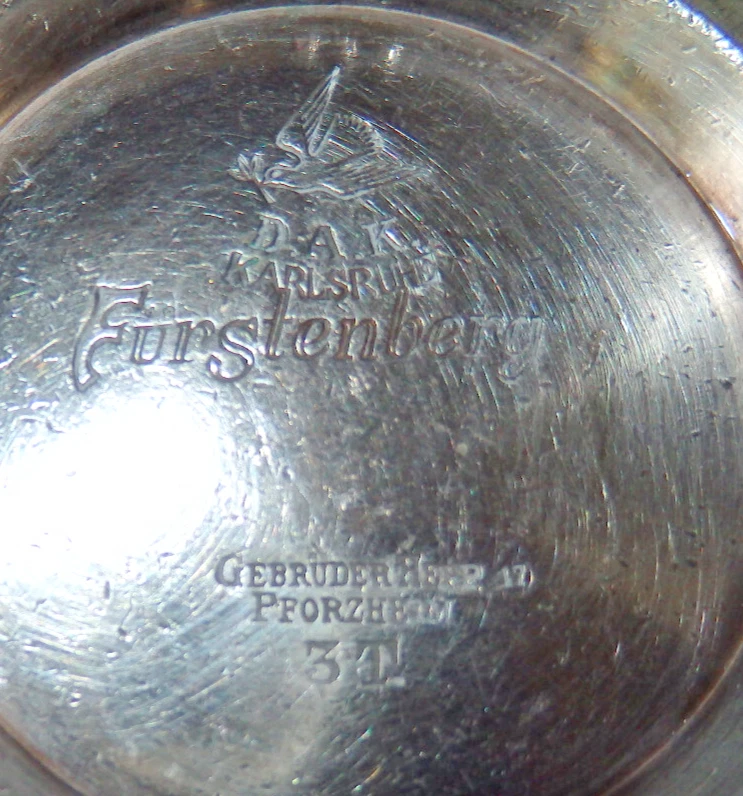 Gebr. HEPP Pforzheim Kaffee/Tee-Kännchen Metall H:13cm D:8cm - Bild 4 von 4