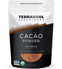 Terrasoul Superfoods Raw Organic Cacao Powder, 16 Oz, 1 Pound (Pack of 1) 