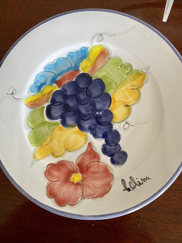 Set 3 Himark Signed Celina Pottery Dessert Salad Plates Portugal Hand Painted - Picture 2 of 9