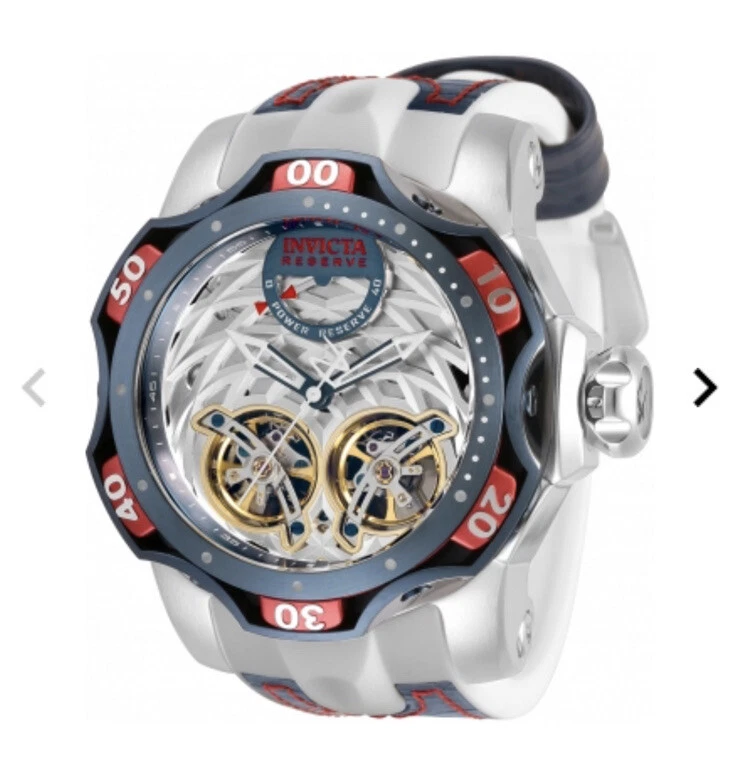 Reloj automático para hombre Invicta Reserve Venom - 52,5 mm, blanco, azul, rojo 34470