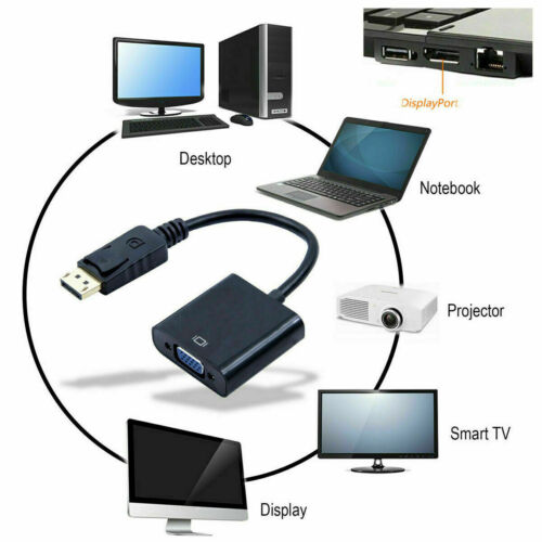 Display Port to VGA Female Video Cable Converter Adapter PC Monitor Desktop 1A8 - Picture 9 of 9