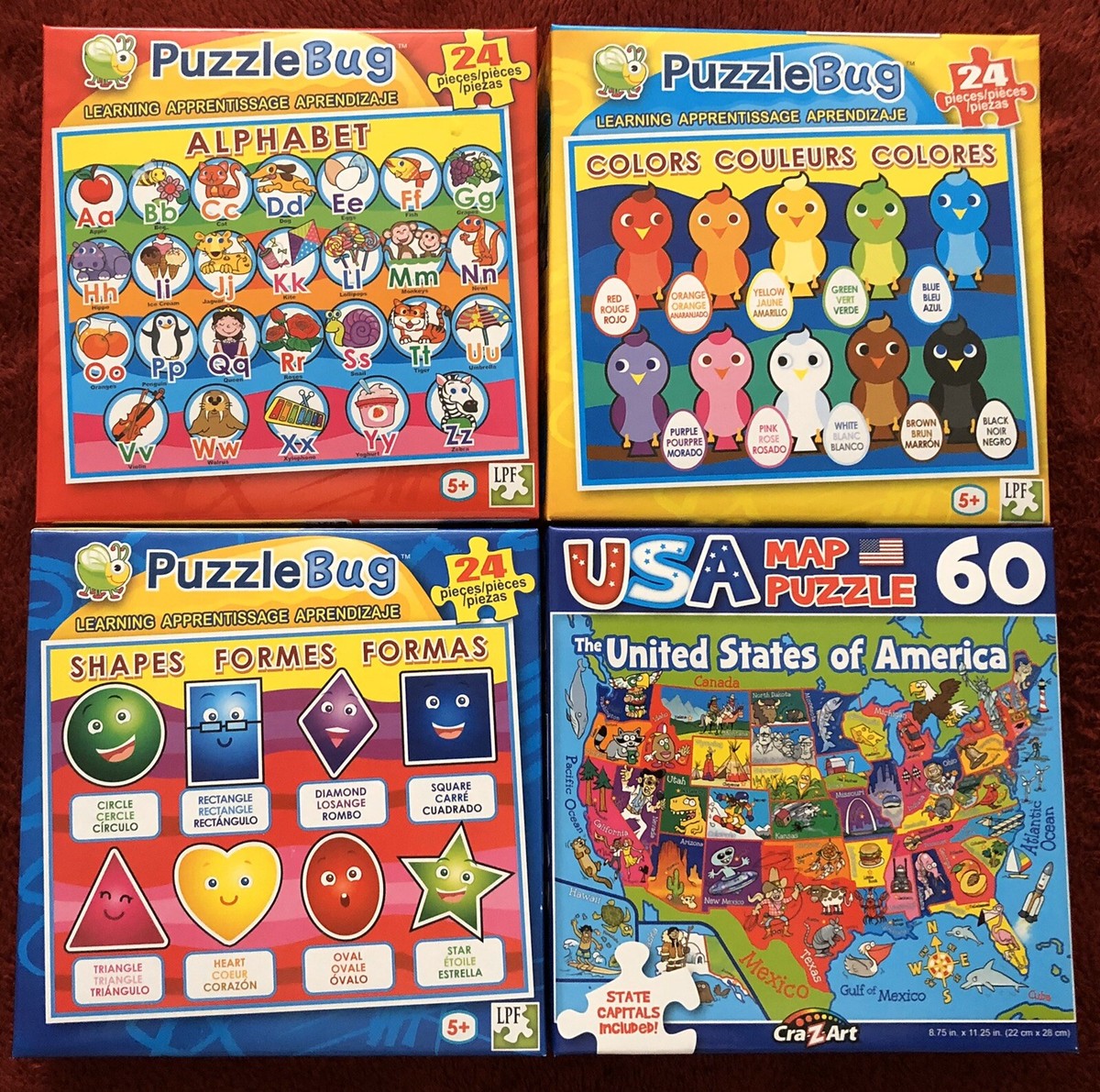 Puzzlebug & Cra-Z-Art 24 and 60 Piece Jigsaw Puzzles Alphabet
