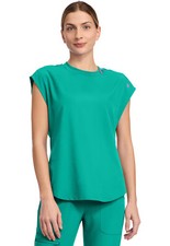 Scrubs Women's Med Couture AMP MC703 Round Neck Scrub Top Teal Tonic TLTC NWT