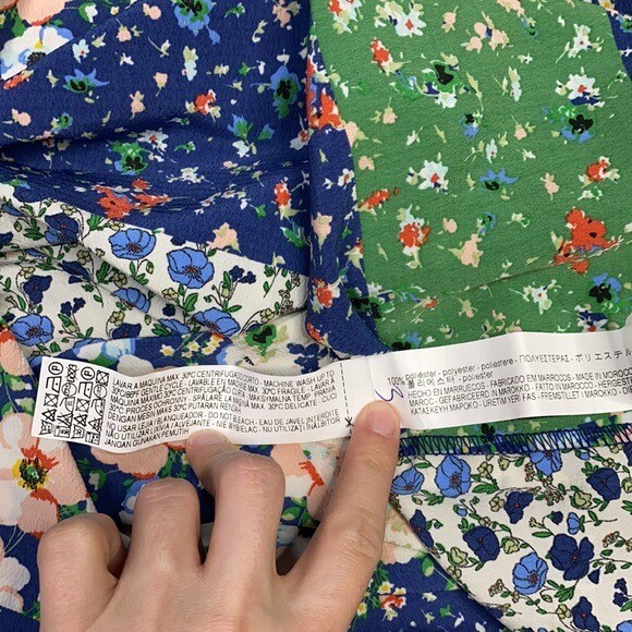 Zara Basic Cold Shoulder Patchwork Floral Dress S… - image 9