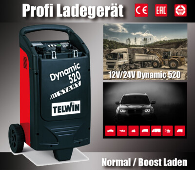 Kfz 1000Ah Profi Starthilfe Batterieladegerät Booster Dynamic 520 PKW LKW 24V