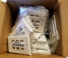 6-Port Keystone Faceplate FP-U-6-WH Hyperline - White - QUANTITY OF 10