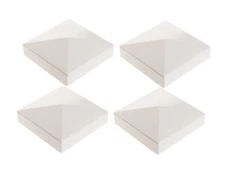4 Pack 4inch Vinyl Pyramid Style Fence Post Cap/Vinyl Post Caps for 4" x 4" V...