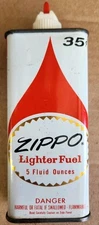 Vintage Zippo Lighter Fuel Fluid Tin Can 5 oz EMPTY 35 Cent Advertising