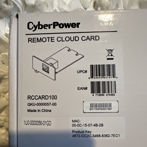 CyberPower Remote Cloud Card RCCARD100 - Connection via RJ45 port, for PR, OR, C - Afbeelding 2 van 8