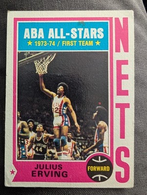 1974-75 Topps Julius Erving #200 ABA All Stars VG Condition Corner Wear + Stain