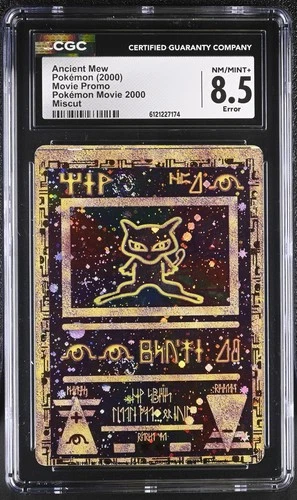CGC 8.5 Ancient Mew 2000 Movie Promo Holo SWIRL Pokemon Card MISCUT OC ERROR