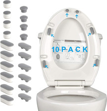 10 Pieces Toilet Seat Bumpers, Universal Buffer Toilet Lid Rubber Bumpers Each O