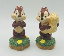 VTG Walt Disney&rsquo;s Chip & Dale Ceramic Salt & Pepper Shakers Chipmunks NE