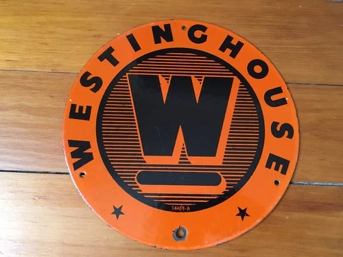 Vintage Advertising 8” Porcelain Westinghouse Wall Mount Sign