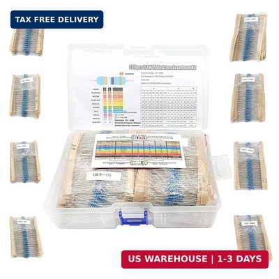3120pcs 156 Values Metal Film Resistor Kit Minidodoca 1 Ohm-10M Ohm 1/4W 0.25 wa