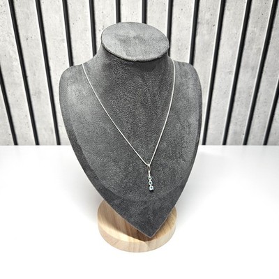 IBB Minimalistische Halskette mit Tropfenanhänger - Sterlingsilber / Blautopas - gebraucht