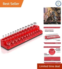 Professional Quality Magnetic Socket Holder: 1/4-Inch Drive, Red, Durable Design
