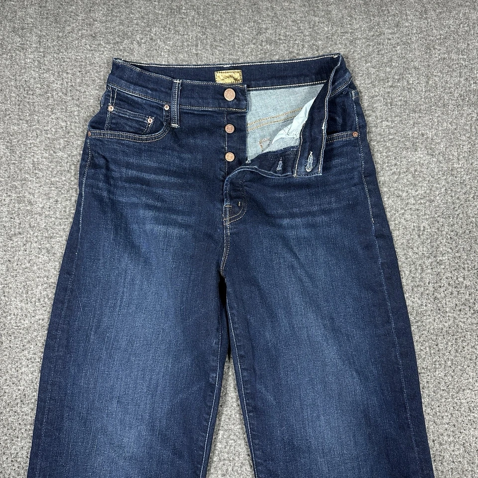 Pantalones de mezclilla elásticos con botones al tobillo MOTHER The Rambler lavado oscuro sin límites talla 28 Foto 2 de 4