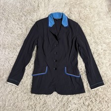 Women’s Size 14 Black w/ Blue Piping Charles Ancona Horseback Riding Show Coat