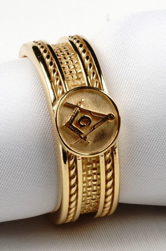 Silver Mason Band Ring - Master Mason Symbol Jewelry, Masonic Men's Ring