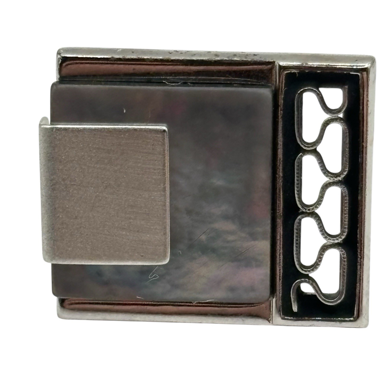 Anson Abalone Shell Cufflinks Open Work Metal Acc… - image 6