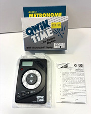 Qwik Time QT-7 Digital Quartz Metronome LCD Display Headphone Jack Black