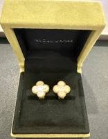 Van Cleef & Arpels Vintage Alhambra Mother of Pearl 18k Yellow Gold Earrings