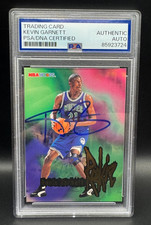 KEVIN GARNETT signed auto 1995 HOOPS ROOKIE RC #272 CARD w/ COA PSA AUTO SLAB. rookie card picture