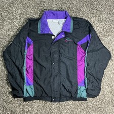 Vintage Givenchy Activewear Windbreaker Jacket Mens M Black Purple Teal 90s Rare