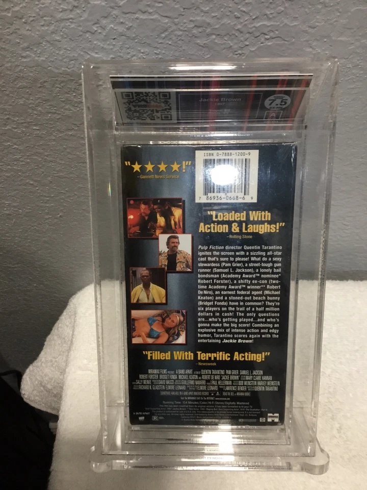 Jackie Brown (VHS, 1997) Sealed 💎 Graded 7.5 NM By VHS/DNA! Pam Grier🔥🔥🔥 - Image 2 of 4